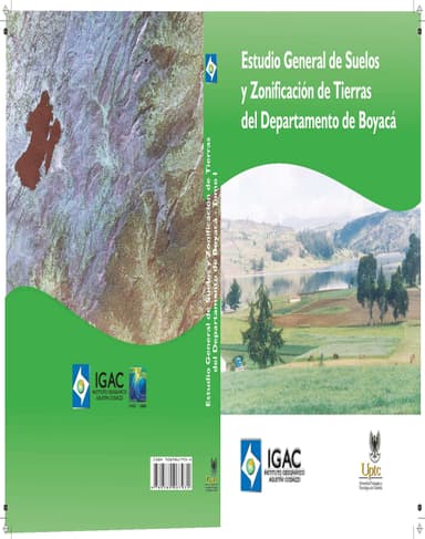 Estudio de Suelos y Zonificación de Tierras del Departamento de Boyacá Tomo I