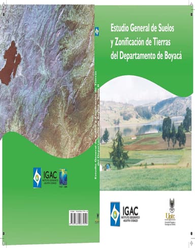 Estudio de Suelos y Zonificación de Tierras del Departamento de Boyacá Tomo II
