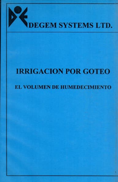 Irrigación por goteo - Volumen de humedecimiento